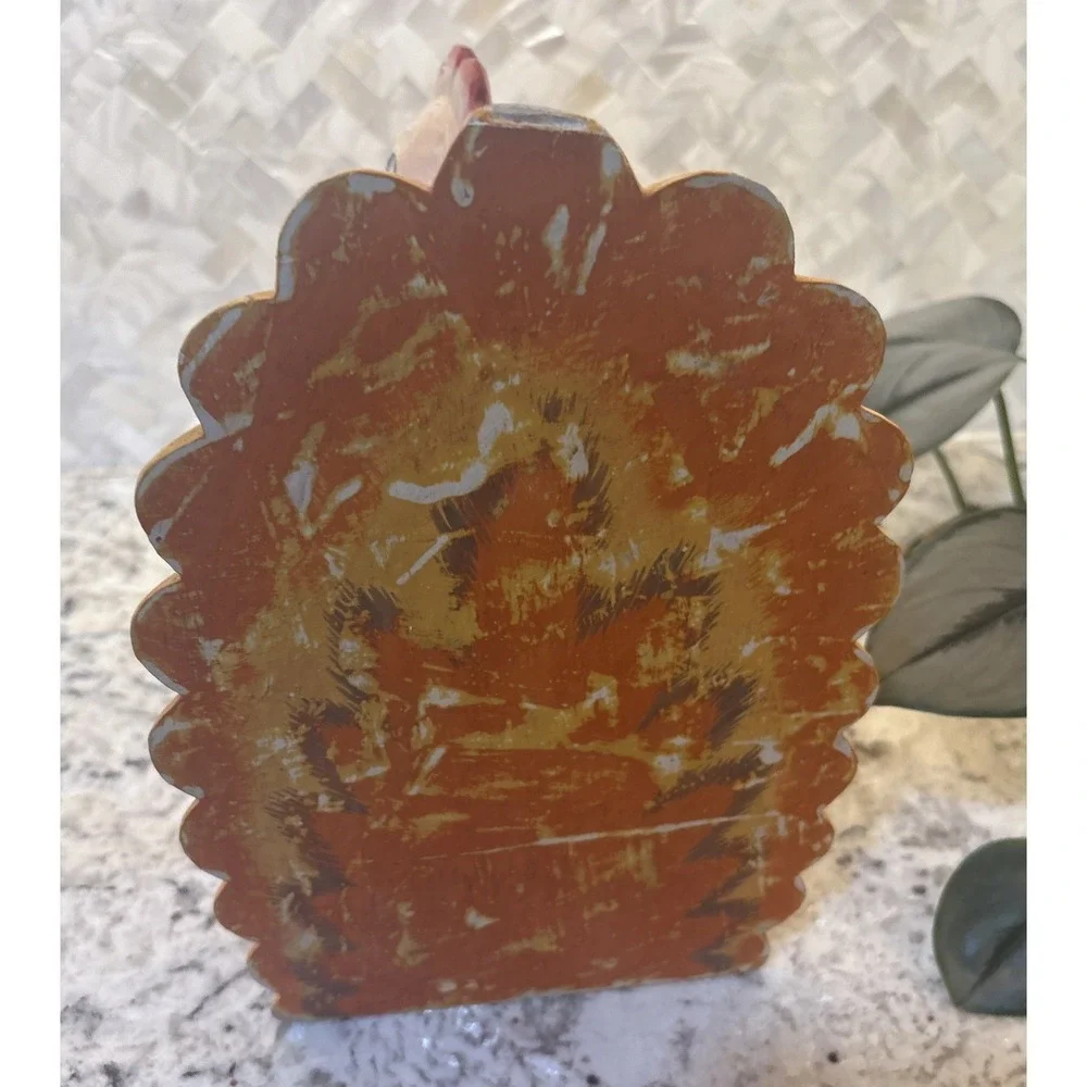 Articulated‎ Pier 1 Folk Art Wood Turkey Figure Thanksgiving Jointed Self Sitter